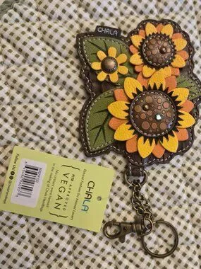 Chala | Bags | Chala Keychain Key Fob Coin Purse Sunflowers New | Poshmark